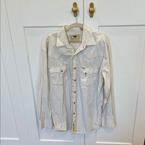 Larry Mahan Men's Light Tan Western Cowboy Button-Up Shirt Jacket